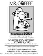 Preview for 1 page of Mr. Coffee ECM20 Instruction Manual With Recipes