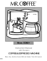 Mr. Coffee ECM21 Instruction Manual With Recipes preview