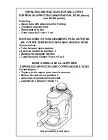 Mr. Coffee ECM3 Operating Instructions Manual preview