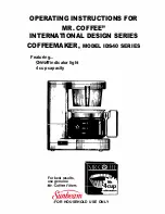 Mr. Coffee IDS40 SERIES Operating Instructions Manual preview