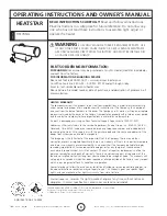 Предварительный просмотр 8 страницы Mr. Heater 150FATNG Operating Instructions And Owner'S Manual