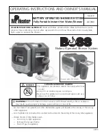 Предварительный просмотр 1 страницы Mr. Heater BOSS XCW20 Operating Instructions And Owner'S Manual