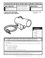 Mr. Heater HEATSTAR HS125FAV Operating Instructions And Owner'S Manual preview