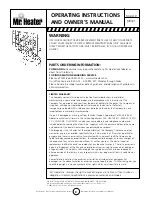 Preview for 8 page of Mr. Heater MH42T Operating Instructions And Owner'S Manual