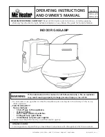 Mr. Heater MHGLLP B Operating Instructions And Owner'S Manual preview