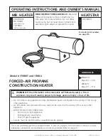 Предварительный просмотр 1 страницы Mr. Heater MR. HEATER MH170FAVT Operating Instructions And Owner'S Manual