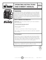 Preview for 8 page of Mr. Heater Portable Buddy MH9B GR Operating Instructions And Owner'S Manual