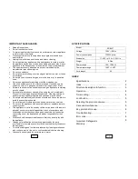 Предварительный просмотр 2 страницы Mr. Induction Mr. Induction SR-963T Instruction Manual