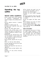 Preview for 8 page of Mr.Paldu Horizontalspalter 550 Operating Instructions Manual