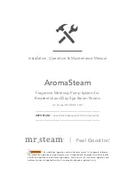 Preview for 1 page of mr. steam Feel Good AromaSteam Installation, Operation & Maintenance Manual