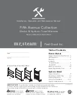 Preview for 1 page of mr. steam Fifth Avenue H542 Installation, Operation And Maintenance Manual