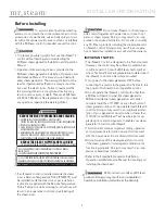 Preview for 4 page of mr. steam iSteam 3 Control Installation, Operation & Maintenance Manual