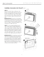 Preview for 8 page of mr. steam iSteam 3 Control Installation, Operation & Maintenance Manual