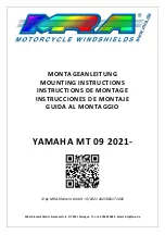 Preview for 1 page of MRA YAMAHA MT 09 2021 Mounting Instructions