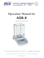 Preview for 1 page of MRC ASB-110-X Operation Manual