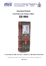 Preview for 1 page of MRC DI-900 Operation Manual