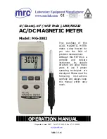 Preview for 1 page of MRC MG-3002 Operation Manual