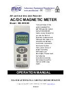 Предварительный просмотр 1 страницы MRC MG-3003SD Operation Manual