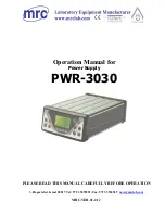 Предварительный просмотр 1 страницы MRC PWR-3030 Operation Manual