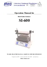 Preview for 1 page of MRC SI-600 Operation Manual