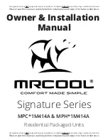 MrCool MPC1M414A Series Owners & Installation Manual предпросмотр