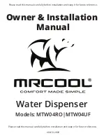 MrCool MTW04RO Owners & Installation Manual предпросмотр