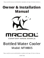 MrCool MTWB05 Owners & Installation Manual предпросмотр