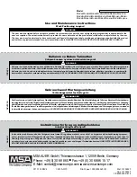 Preview for 1 page of MSA 10102689 Use And Maintenance Instructions