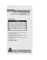 Предварительный просмотр 1 страницы MSA Advantage 200 LS Instructions Manual