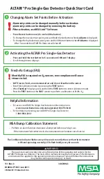 Preview for 2 page of MSA Altair Pro Quick Start Manual-Setup