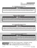 Preview for 1 page of MSA Evotech Use And Maintenance Instructions