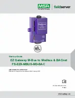 MSA fieldserver EZ Gateway M-Bus to Modbus & BACnet Startup Manual preview