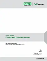 MSA fieldserver FS-8700-60 Manual preview