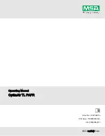 MSA OptimAir TL PAPR Operating Manual предпросмотр