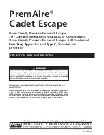 MSA PremAire Cadet Escape Operation And Instructions Manual preview