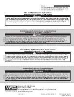 MSA V-FIT Use And Maintenance Instructions preview