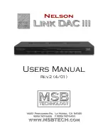 MSB Technology Nelson LINK DAC III User Manual preview
