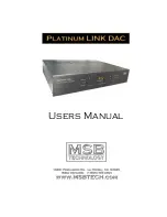 MSB Technology Platinum LINK DAC User Manual preview