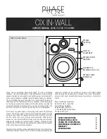 MSE Audio PHASE TECH CIX IN-WALL Owner'S Manual preview