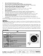 Preview for 5 page of MSE Audio Phase Tech SPACIA CI15 Owner'S Manual