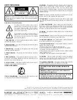 Preview for 2 page of MSE Audio Phase Tech Teatro TSB 3.0 Owner'S Manual