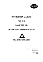 Предварительный просмотр 1 страницы MSE SONIPREP 150 Instruction Manual