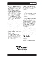 Preview for 3 page of MSF Sixteenth Edition Operator'S Manual