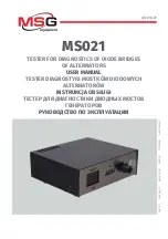 Предварительный просмотр 1 страницы MSG Equipment MS021 User Manual