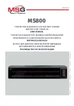 Preview for 1 page of MSG Equipment MS800 User Manual