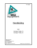 Preview for 1 page of MSH equipment Ecologic Trolley 16 Manual