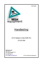 Preview for 1 page of MSH equipment GY 021266 User Manual