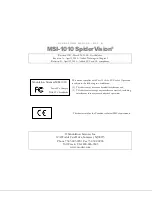 Preview for 2 page of MSI -1010 SpiderVision Operation Manual