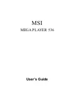 Предварительный просмотр 1 страницы MSI Mega Player 536 User Manual