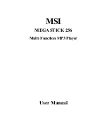 Preview for 1 page of MSI MEGA Stick 256 User Manual